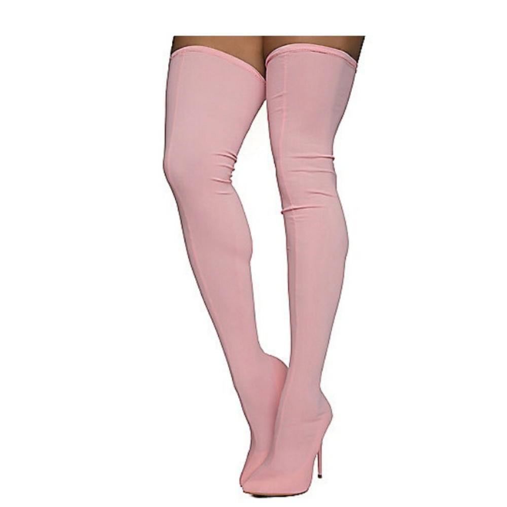 Pink Thigh High Heels